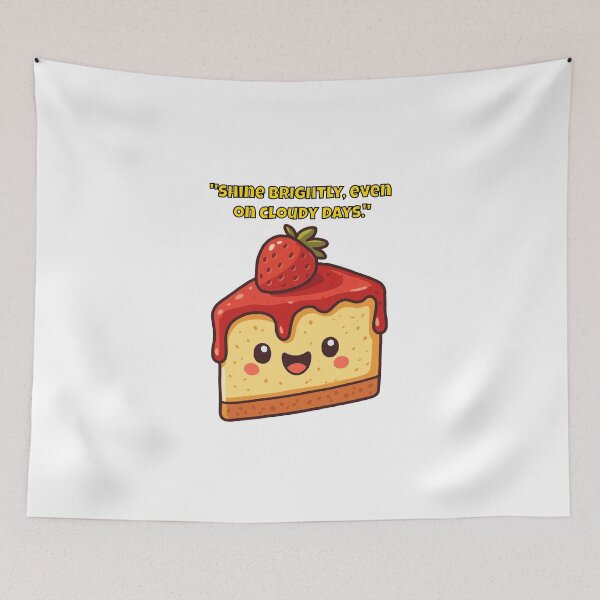 Item preview, Shine Brightly Cheesecake – Cute Kawaii Strawberry Dessert Motivation designed and sold by Latitude 1°N.