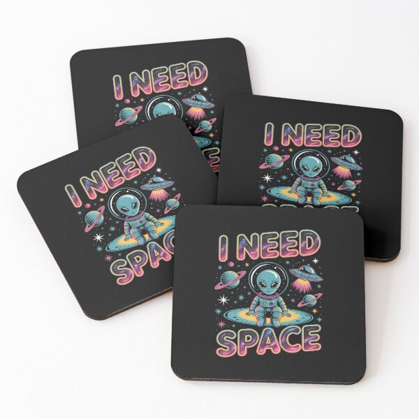 Item preview, I Need Space Funny Alien Astronaut Retro Planet designed and sold by AlyceLynne.