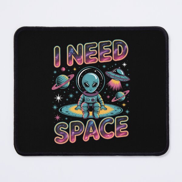 Item preview, I Need Space Funny Alien Astronaut Retro Planet designed and sold by AlyceLynne.