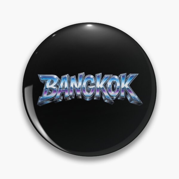 Item preview, Bangkok Thailand Retro Chrome Typography designed and sold by Thai-Era-Shop.