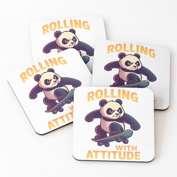 Item preview, Rolling With Attitude – Cool Skateboard Panda Cartoon Design designed and sold by MUKUND FASHION DESIGN.