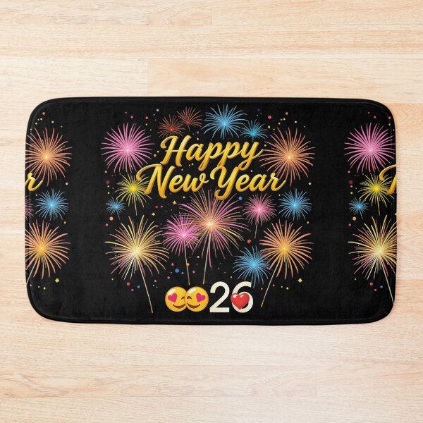 Item preview, Happy New Year 2026 Fireworks – Vibrant Colorful Celebration on Black Background designed and sold by PixelVibe782.