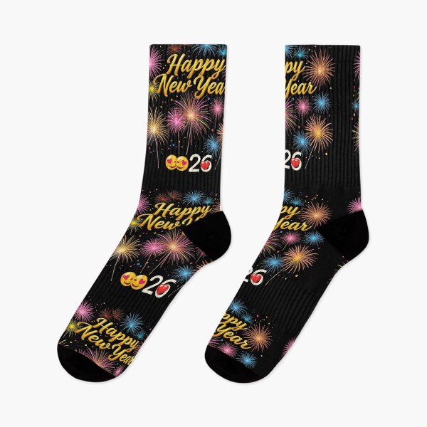 Item preview, Happy New Year 2026 Fireworks – Vibrant Colorful Celebration on Black Background designed and sold by PixelVibe782.