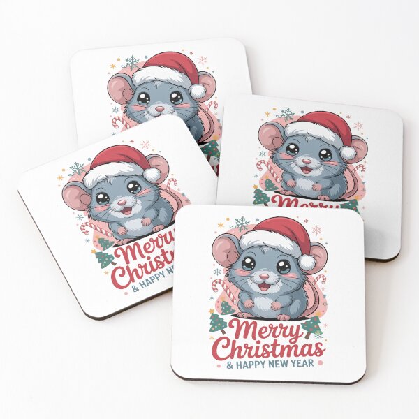 Item preview, Christmas happy new year Shrew  T-Shirt – Kawaii Holiday Mouse Design, Funny Winter Animal Tee, Cute Xmas Gift Idea for Kids & Adults designed and sold by kaka8888.