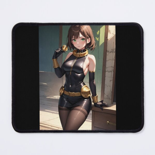 Item preview, Four Darkengard Anime Art | Black Catsuit Gold Collar Dark Aesthetic designed and sold by iloveanimechibi.