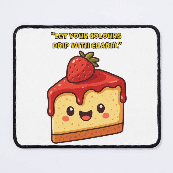 Item preview, Let Your Colours Drip with Charm – Cute Kawaii Strawberry Cheesecake Art designed and sold by Latitude 1°N.