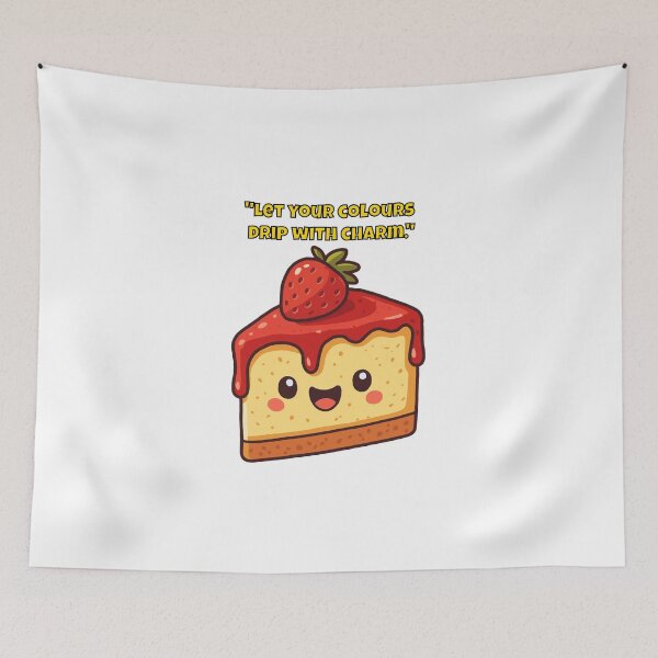 Item preview, Let Your Colours Drip with Charm – Cute Kawaii Strawberry Cheesecake Art designed and sold by Latitude 1°N.