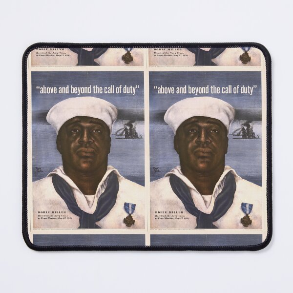 Item preview, World War II Poster | Dorie Miller Heroic Sailor Art | Navy Cross | Pearl Harbor Tribute | David Stone Martin | Historical Print designed and sold by artofuniverse.