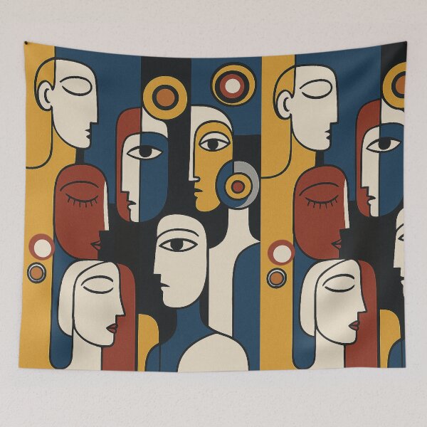 Item preview, Abstract Faces – Modern Minimalist Art designed and sold by farzan-design.