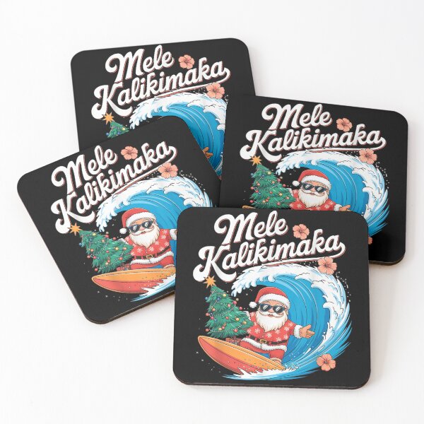 Item preview, Mele Kalikimaka Surfing Santa Christmas Tropical Holiday Wave designed and sold by Serene woods.