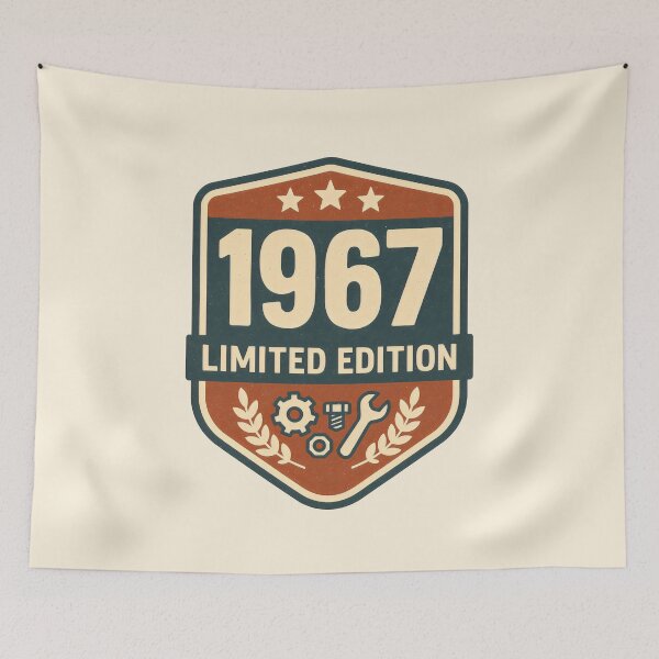 Item preview, 1967 Limited Edition Vintage Badge with Mechanical Icons and Laurel Motif designed and sold by SplashTastic.