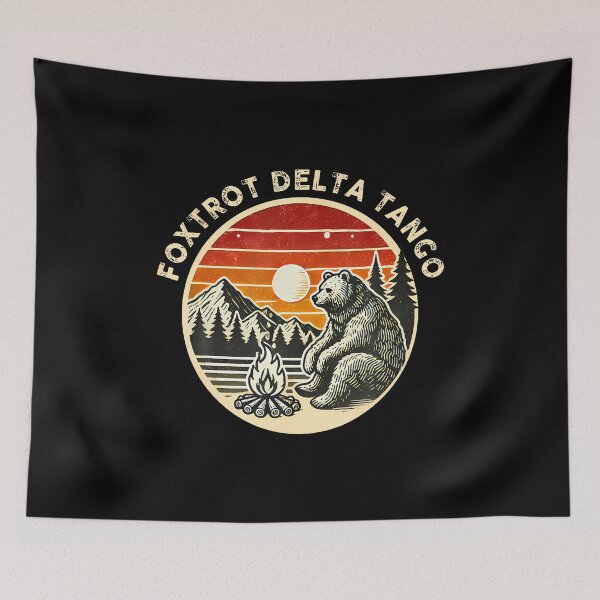Item preview, Retro Resist Bear Camping Hiking Foxtrots Deltas Tangos designed and sold by DeannaAntoin.