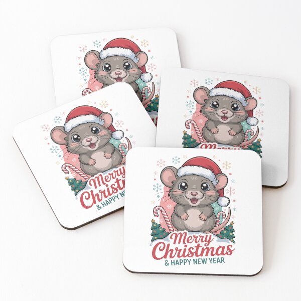 Item preview, Christmas happy new year Shrew  T-Shirt – Kawaii Holiday Mouse Design, Funny Winter Animal Tee, Cute Xmas Gift Idea for Kids & Adults designed and sold by kaka8888.