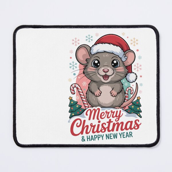 Item preview, Christmas happy new year Shrew T-Shirt – Kawaii Holiday Mouse Design, Funny Winter Animal Tee, Cute Xmas Gift Idea for Kids & Adults designed and sold by kaka8888.