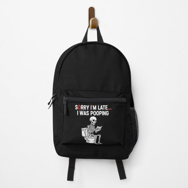Item preview, Funny Skeleton Bathroom Humor PNG – Sorry I’m Late I Was Pooping Meme, Toilet Joke Skeleton Art, Comic Dark Humor Design designed and sold by sssweetness.