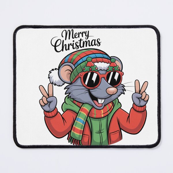 Item preview, Christmas happy new year Shrew T-Shirt – Kawaii Holiday Mouse Design, Funny Winter Animal Tee, Cute Xmas Gift Idea for Kids & Adults designed and sold by kaka8888.