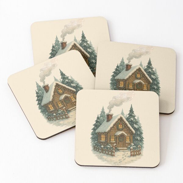 Item preview, Snow-Covered Christmas Cottage – Cozy Winter Wonderland Art designed and sold by KrintoryTees.