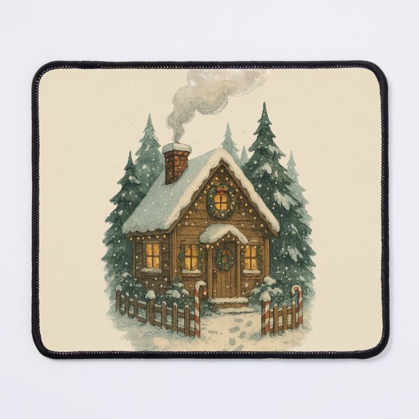 Item preview, Snow-Covered Christmas Cottage – Cozy Winter Wonderland Art designed and sold by KrintoryTees.