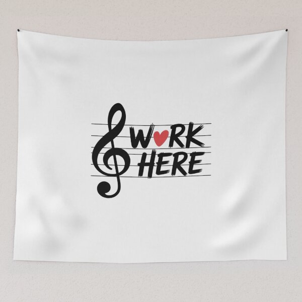 Item preview, I Work Here Music Staff Pun Fun Teacher Choir Band Director designed and sold by Rotasiin.