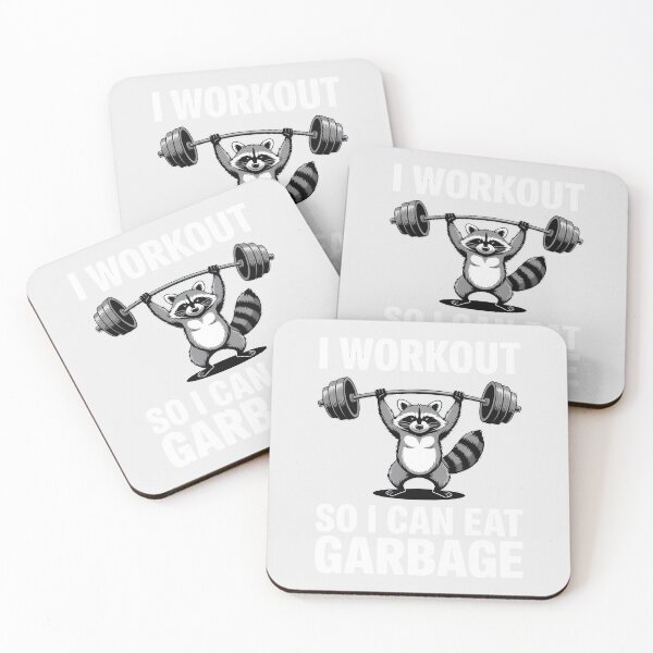 Item preview, I Work Out So I Can Eat Garbage Raccoon Weight Lifting Gym designed and sold by Rotasiin.