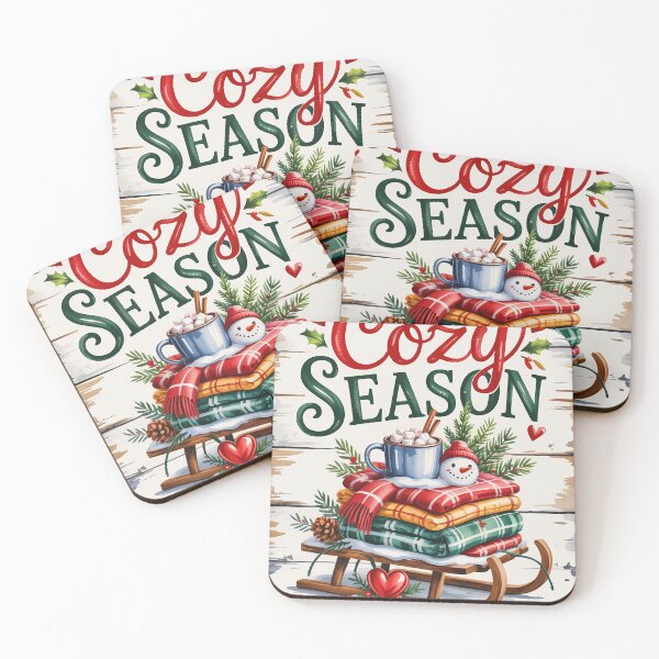 Item preview, Cozy Season Winter Sled & Hot Cocoa Illustration designed and sold by LunaPixelStudio.