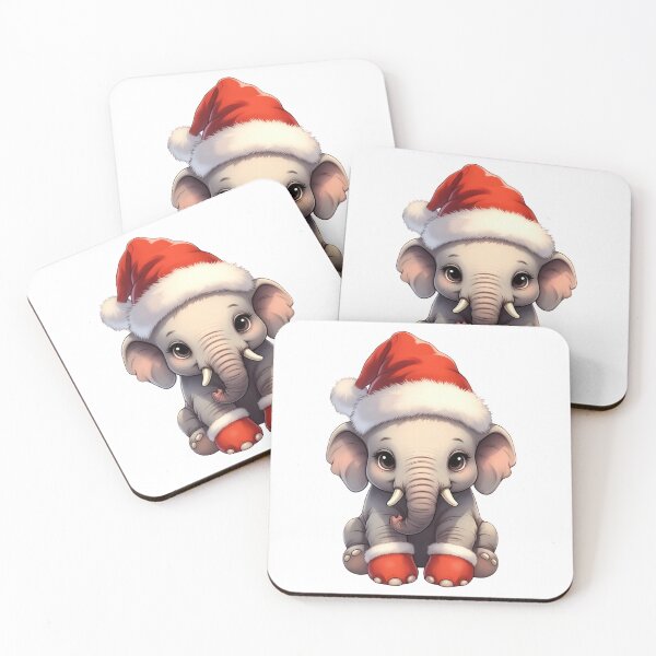 Item preview, Cute Baby Elephant Santa Christmas Illustration designed and sold by Jagruti_Artzone.