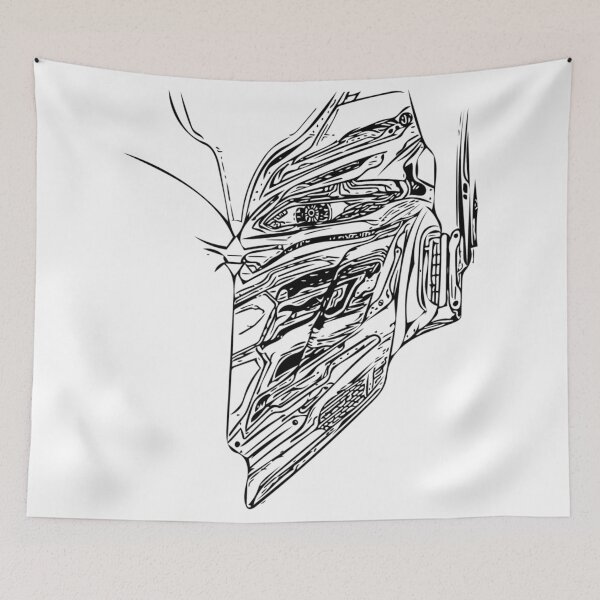 Item preview, Handmade Abstract Mech Robot Line Art – Original Sketch Design designed and sold by TorqueThread.
