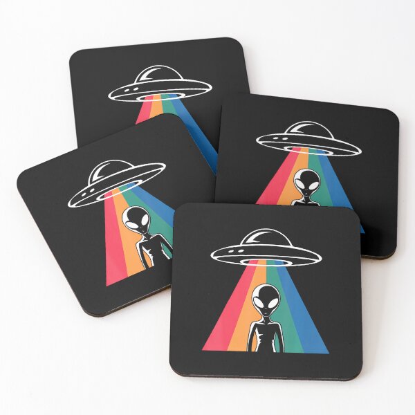 Item preview, Ufo Abduction Alien Retro Rainbow Vibes designed and sold by LynneMarisa.