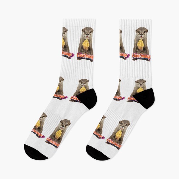 Item preview, A Very Cute Otter Eating Mango Ice Cream designed and sold by Otterly Cute.