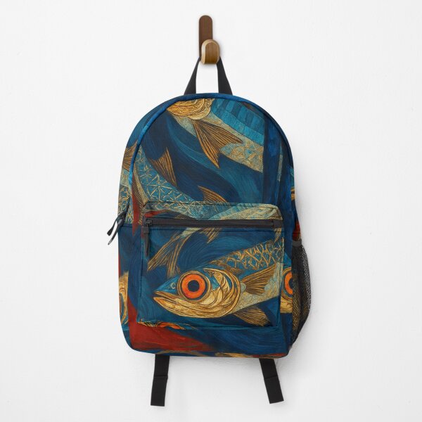 Item preview, Surreal Blue Figure With Golden Fish designed and sold by farzan-design.