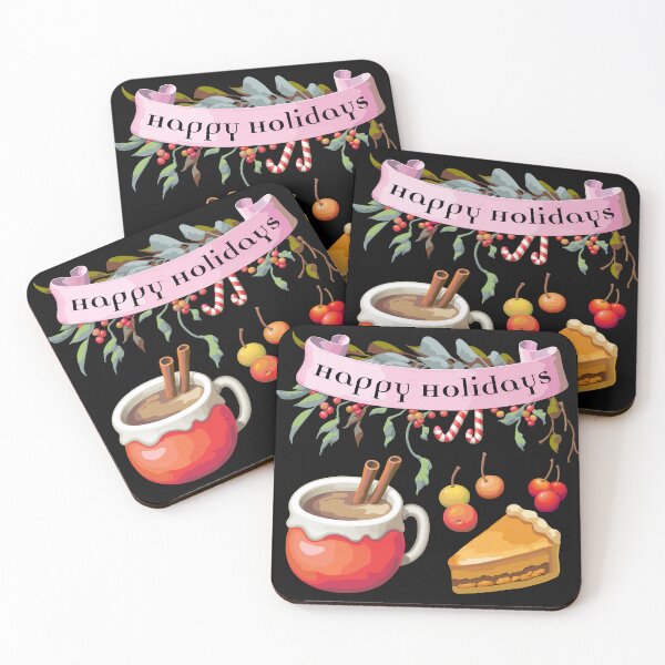 Item preview, Happy Holidays Celebration with Hot Chocolate and Pumpkin Pie designed and sold by cremedecolor.