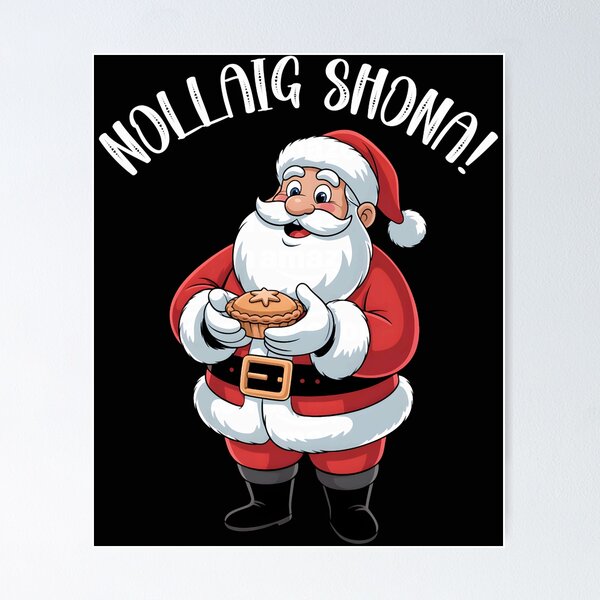 Item preview, Retro Irish Santa Merry Christmas Gaelic Holiday designed and sold by khdmalakarak.