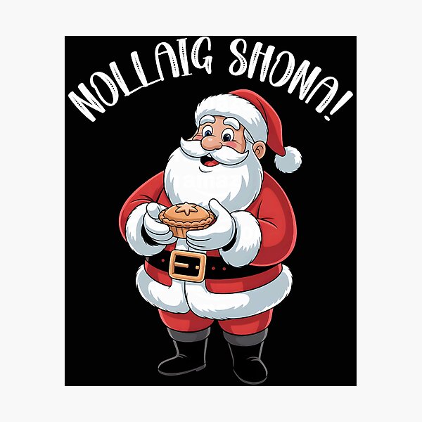 Item preview, Retro Irish Santa Merry Christmas Gaelic Holiday designed and sold by khdmalakarak.