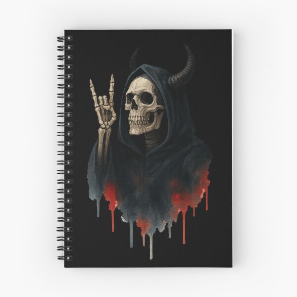 Item preview, Horned Grim Reaper Skeleton with Devil Horns – Dark Watercolor Art designed and sold by LuminShadowArt.
