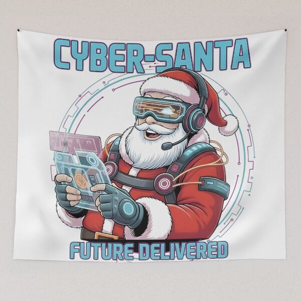 Item preview, Cyber Santa – Futuristic Christmas Illustration designed and sold by SoulenCify.
