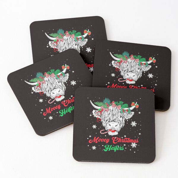 Item preview, Mooey Christmas Heifers Rustic Cow Holiday Scene designed and sold by ImeldaSparks.