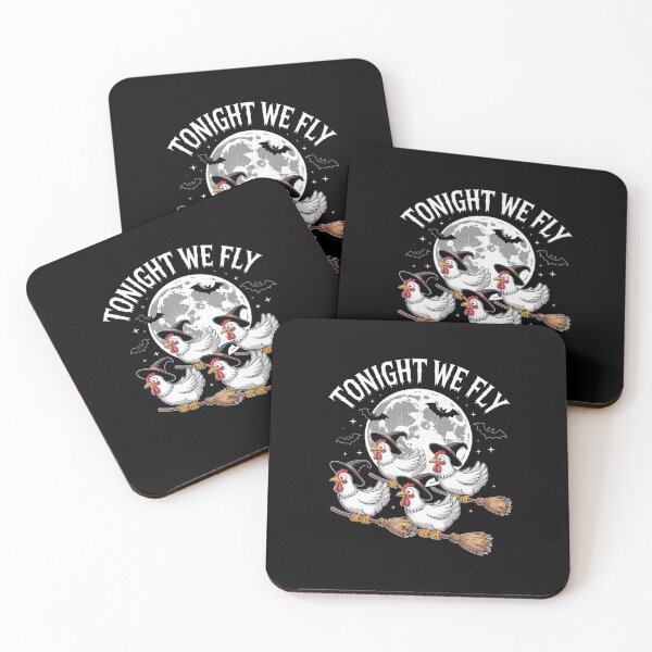Item preview, Tonight We Fly Funny Chicken Witches Halloween Long designed and sold by HollyBellArtSte.