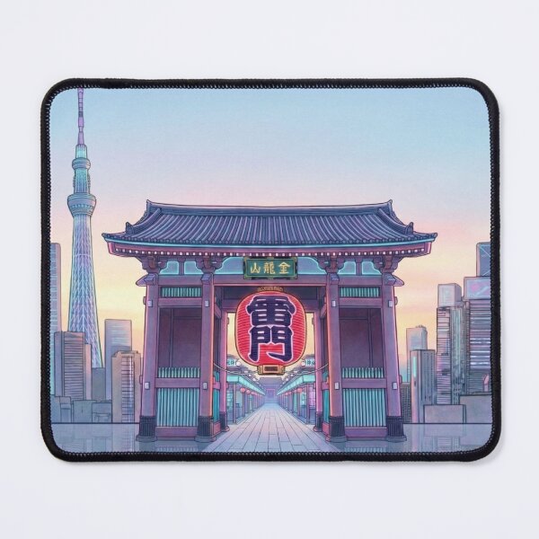 Item preview, Neon Asakusa Kaminarimon & Skytree - Cyberpunk Tokyo Sunrise designed and sold by treasurestockjp.
