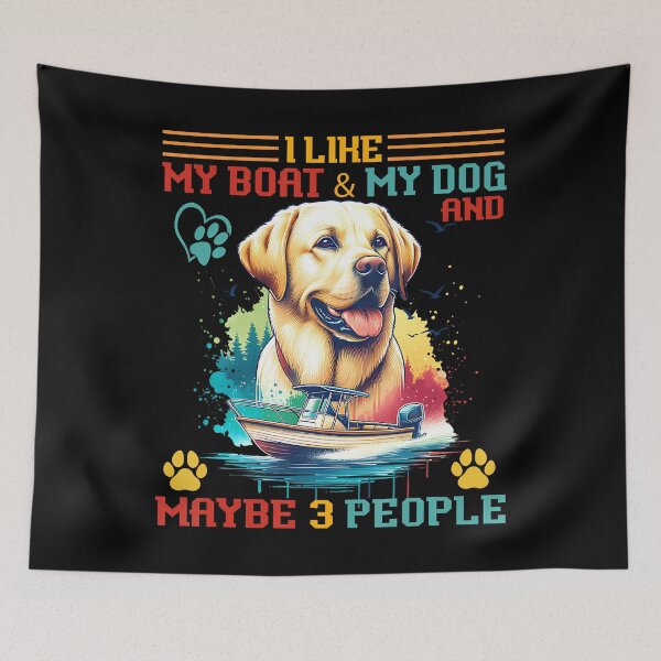 Item preview, Funny Retro Sailor Dad I Like My Boat Dog And Maybe 3 People designed and sold by LynneMarisa.