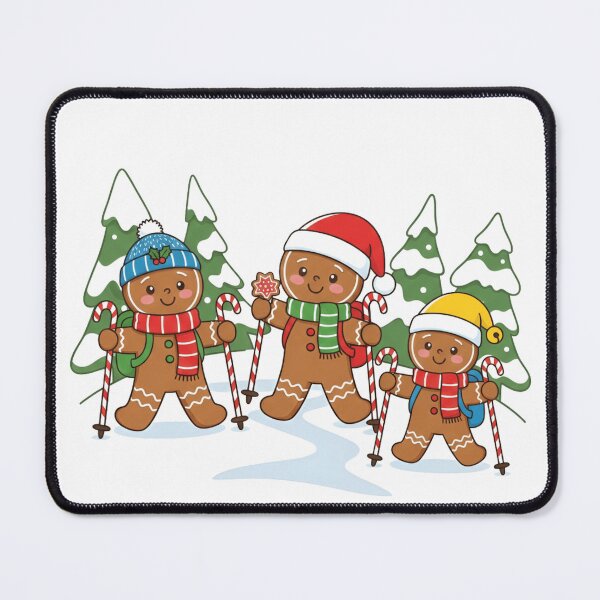 Item preview, Whimsical Gingerbread Hikers Christmas T-Shirt - Candy Cane Trekking Pole Winter Tee designed and sold by ZyxDes.