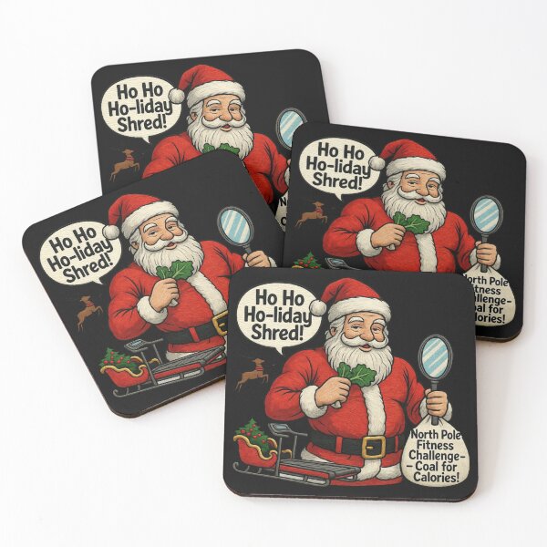 Item preview, Funny Diet Santa Fitness Christmas Design - Slim Santa Ho Ho Ho-liday Shred Sticker T-Shirt designed and sold by GeniePixel.