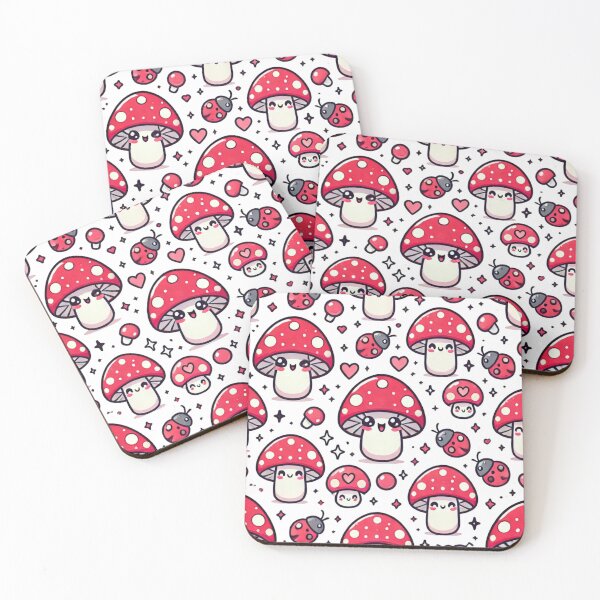 Item preview, Kawaii Red Mushroom Pattern – Cute Forest Fantasy Design designed and sold by denip.