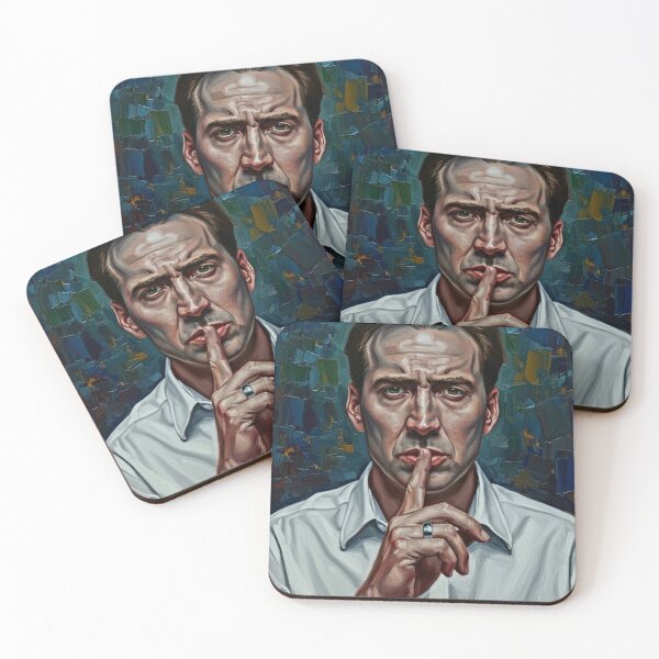 Item preview, The Cage Code - Nicolas Cage Impasto Portrait designed and sold by Art's Diner.