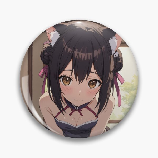 Item preview, Lin Xiao-Mei Anime Art | Cat Girl Neko Brown Hair Cute Cheongsam Aesthetic designed and sold by iloveanimechibi.