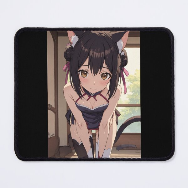 Item preview, Lin Xiao-Mei Anime Art | Cat Girl Neko Brown Hair Cute Cheongsam Aesthetic designed and sold by iloveanimechibi.