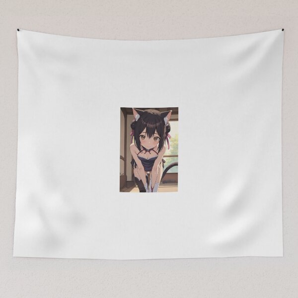 Item preview, Lin Xiao-Mei Anime Art | Cat Girl Neko Brown Hair Cute Cheongsam Aesthetic designed and sold by iloveanimechibi.