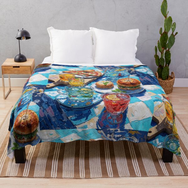 Item preview, Vibrant Summer Picnic – Colorful Food Art with Burgers, Pizza & Lemon Drinks designed and sold by Grafititee.