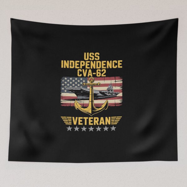 Item preview, USS Independence CV-62 Aircraft Carrier Veteran Flag designed and sold by namibambam.