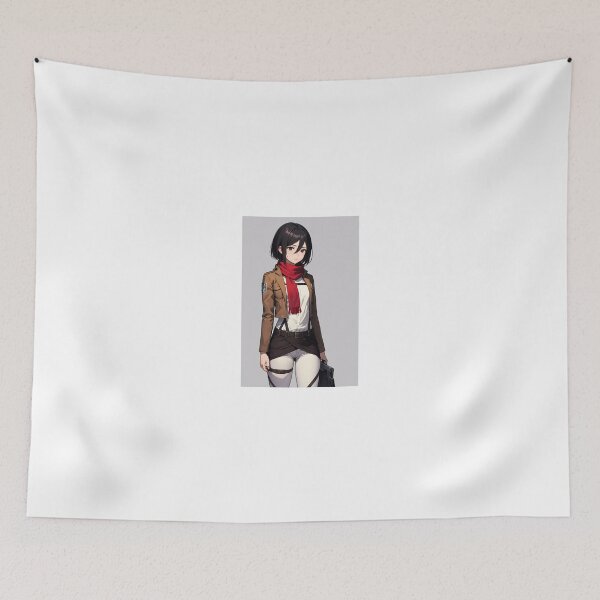 Item preview, Mikasa Ackerman Attack on Titan Anime Art | Survey Corps Red Scarf Aesthetic designed and sold by iloveanimechibi.