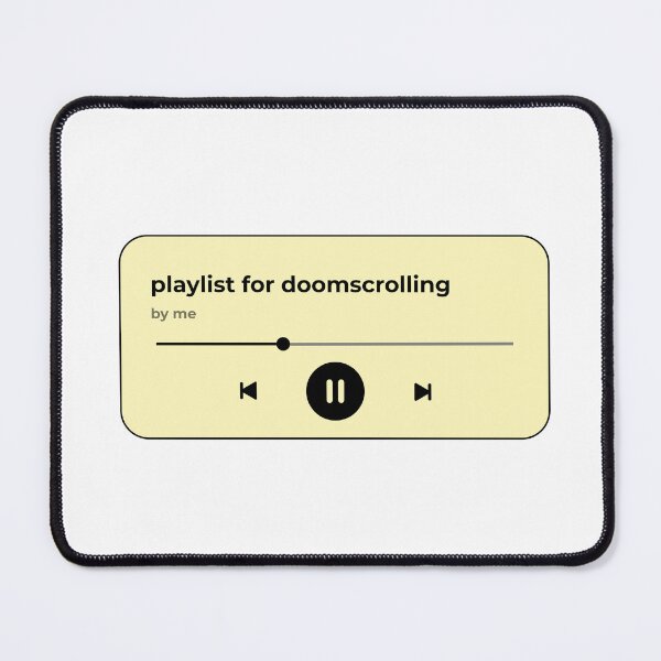 Item preview, playlist for doomscrolling (music player) (pastel light yellow version) designed and sold by Hi-kari.